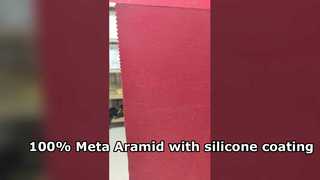 100% meta-aramid + επίστρωση σιλικόνης, χρώμα: κόκκινο της φωτιάς, βάρος: 150 gsm πλάτος 150 cm