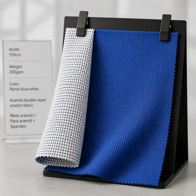 Double-layer Stretch Aramid Fabric with Inherent Flame Retardancy and High Tear Resistance for Protective Clothing
