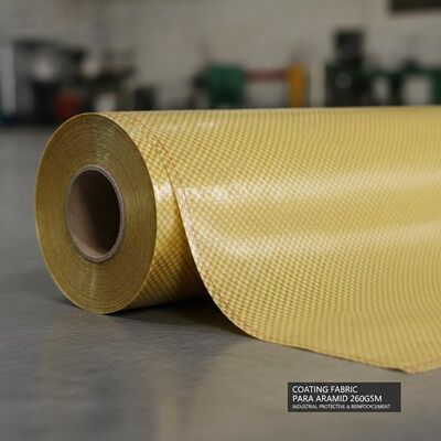 Ύφασμα επίστρωσης Para Aramid Fabric 260GSM Υψηλή ευελιξία που χρησιμοποιείται σε βιομηχανικά προστατευτικά εργαλεία και λύσεις οπλισμού