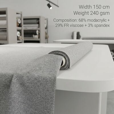 Μεικτό ύφασμα Modacrylic FR με 68% Modacrylic + 29% FR Viscose + 3% Spandex για αντοχή στη φλόγα < 2 δευτερόλεπτα και 240gsm βάρος