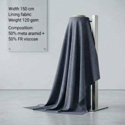 50% Meta-Aramid 50% FR Viscose Lining Fabric - Μόνιμης Επιβραδυντικό Φλόγας 120 gsm για Προστατευτικά Ενδύματα