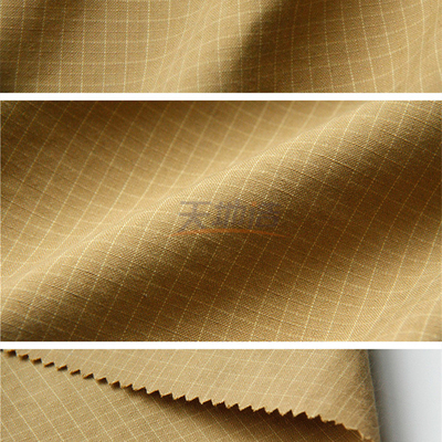 Κιτρινωπό καφετί σαφές ύφασμα 205gsm Meta Aramid για το κοστούμι προσβολής του πυρός